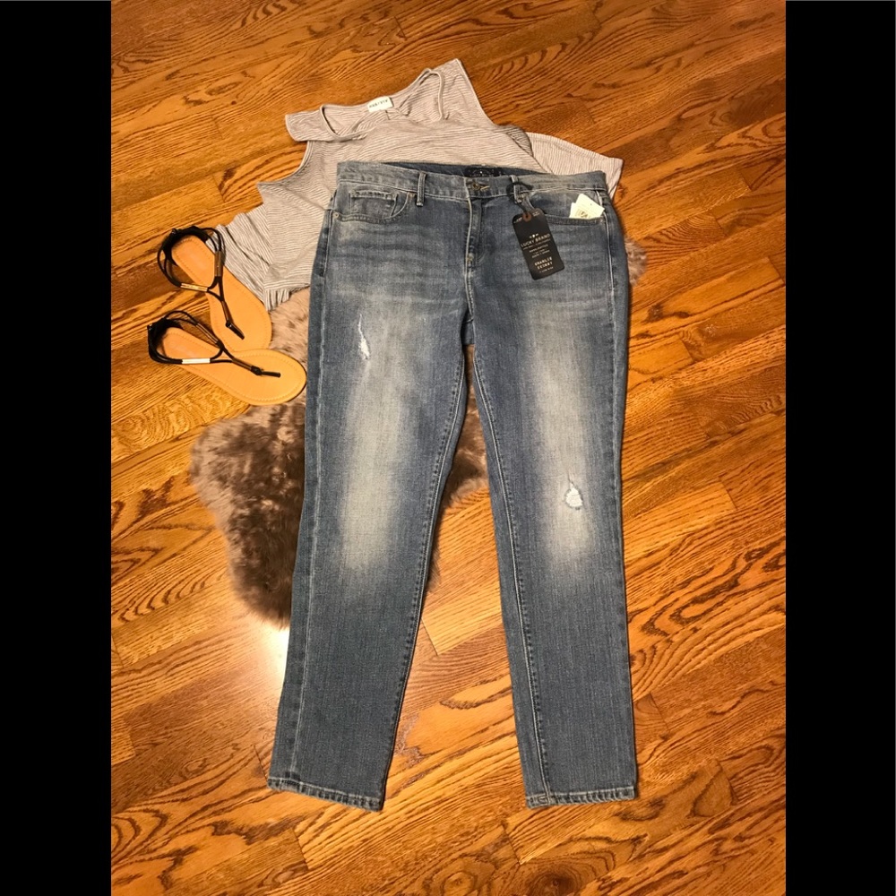 Lucky Brand Women's Distressed Blue Skinny Jeans